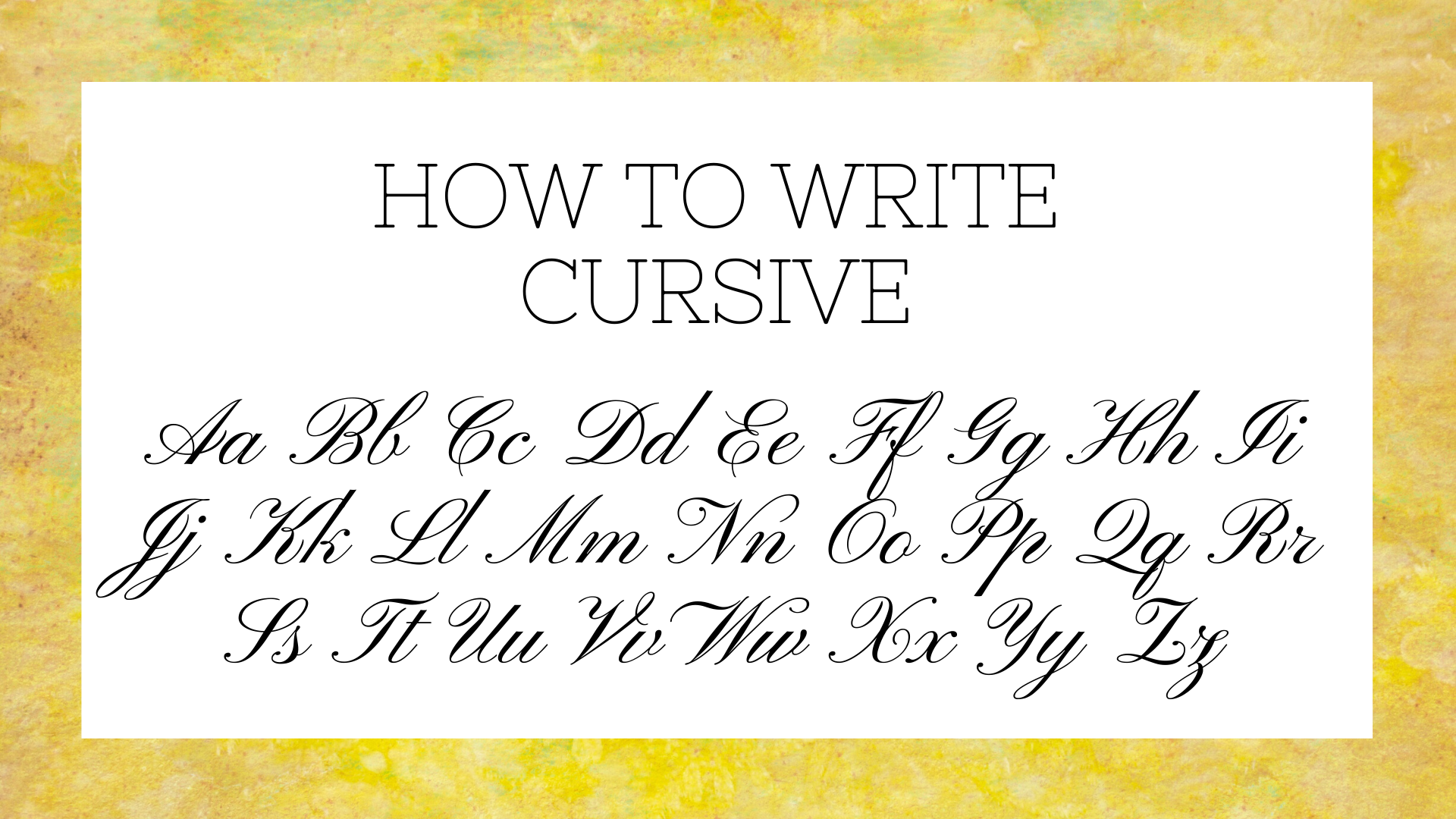 How To Write Cursive Letters  Science Trends