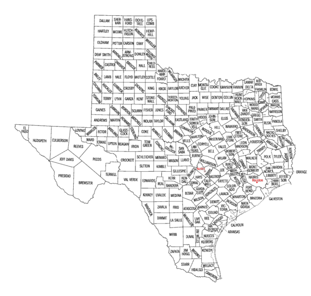 Texas County Map | Science Trends