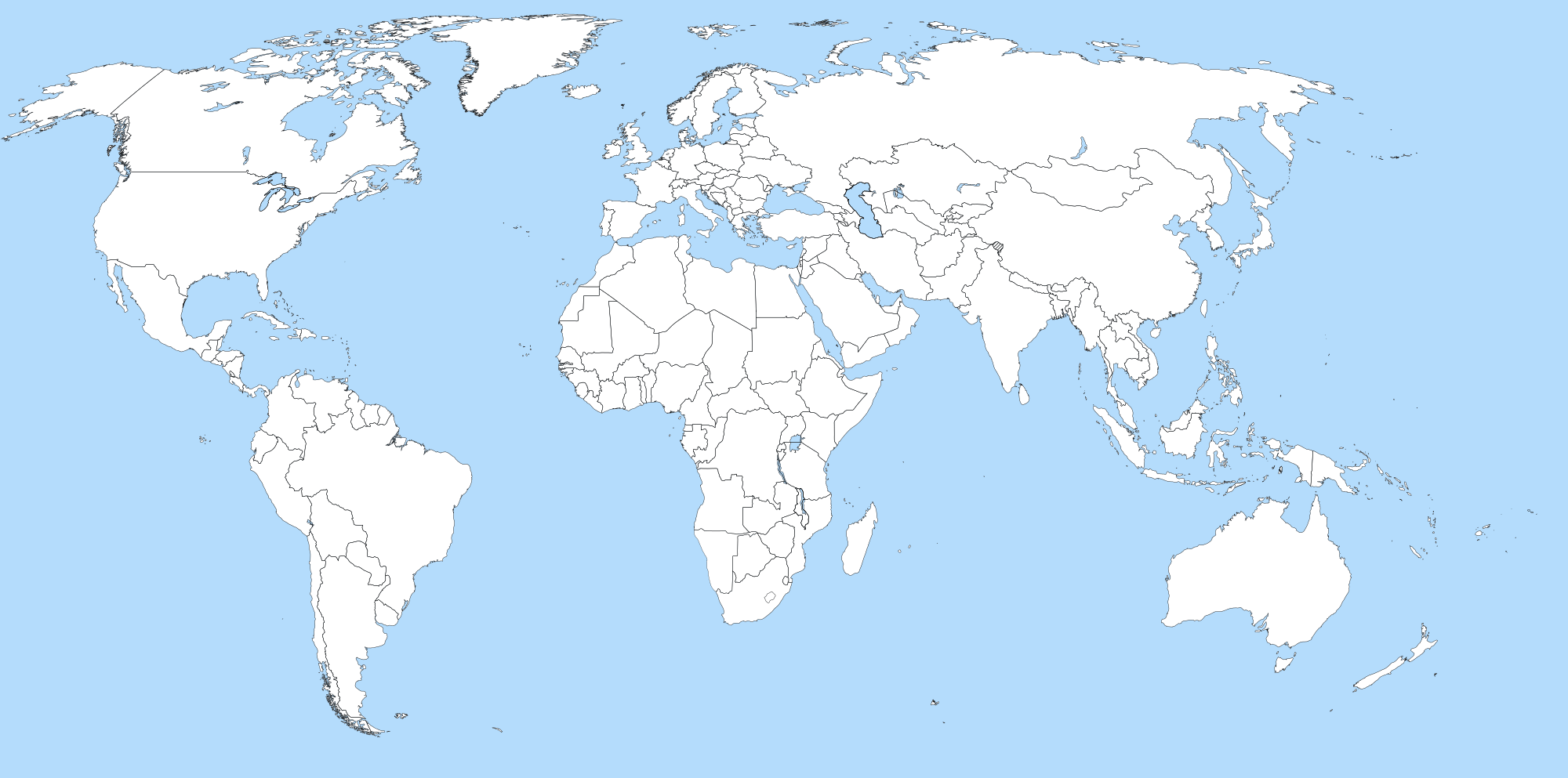 Blank Map Of The World