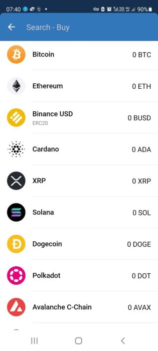 list of crypto's