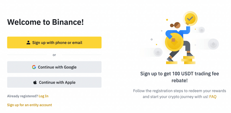 binance homepage